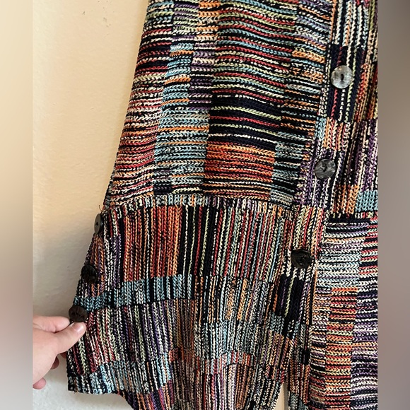 Damee Inc Multicolor Art To Wear Button Up Sleeveless Tunic PM - Picture 10 of 10